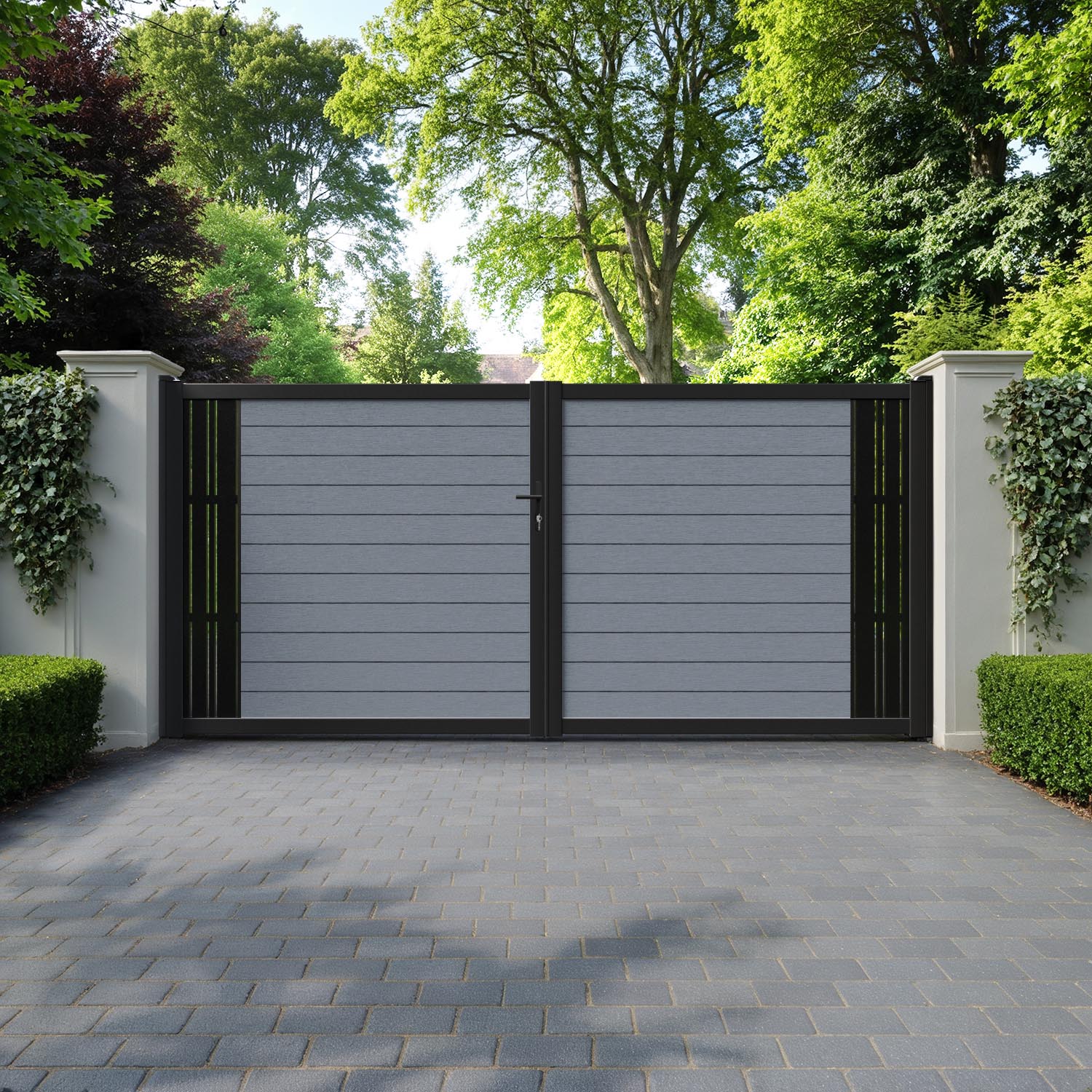 Fusion Linea Straight Top Driveway Gate - Anthracite - End Screen