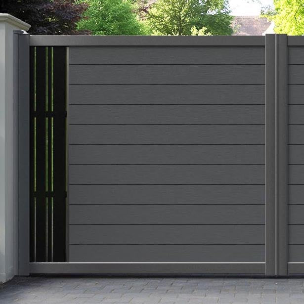 Fusion Linea Straight Top Driveway Gate - Dark Grey - End Screen