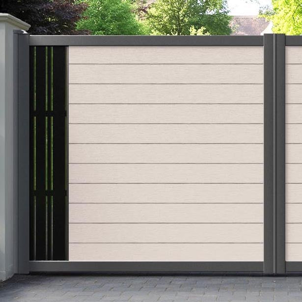 Fusion Linea Straight Top Driveway Gate - Mid Stone - End Screen