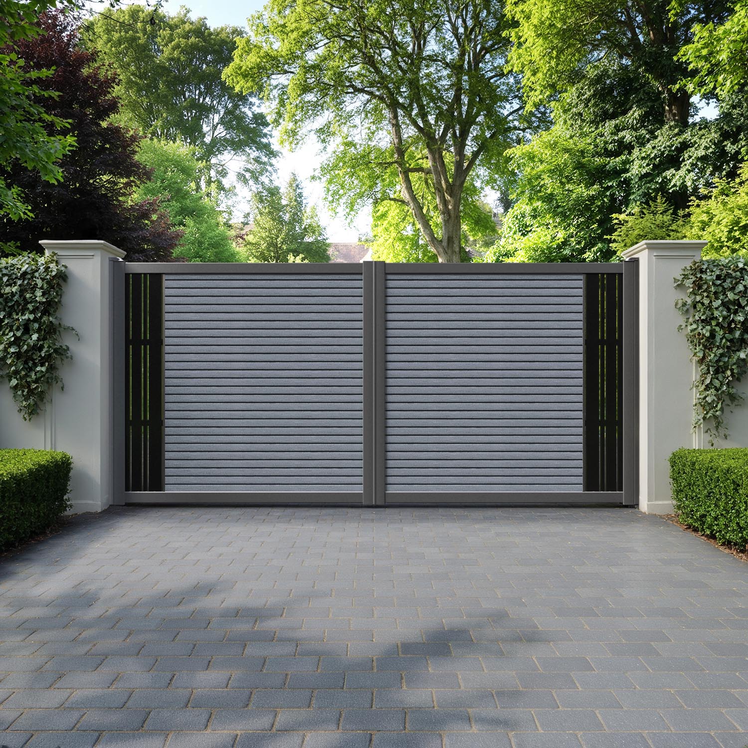 Hudson Linea Straight Top Driveway Gate - Anthracite - End Screen
