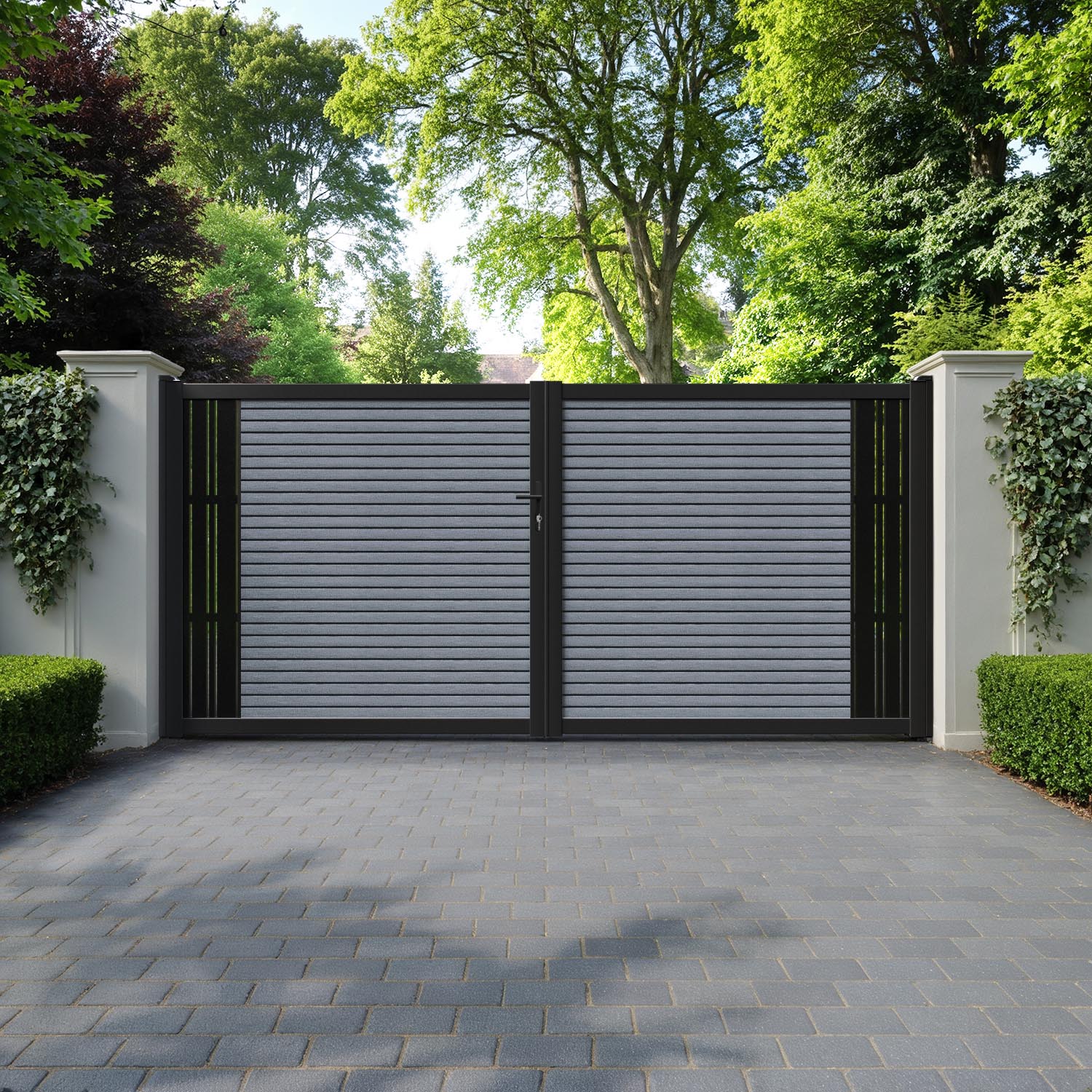 Hudson Linea Straight Top Driveway Gate - Anthracite - End Screen