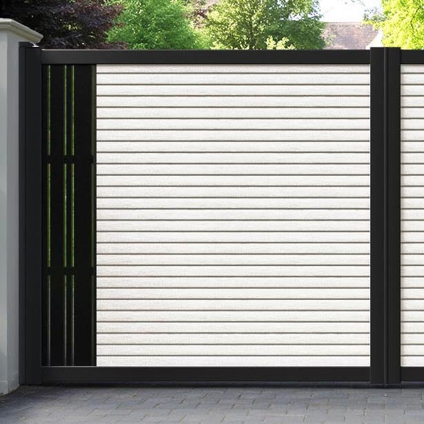 Hudson Linea Straight Top Driveway Gate - Light Stone - End Screen