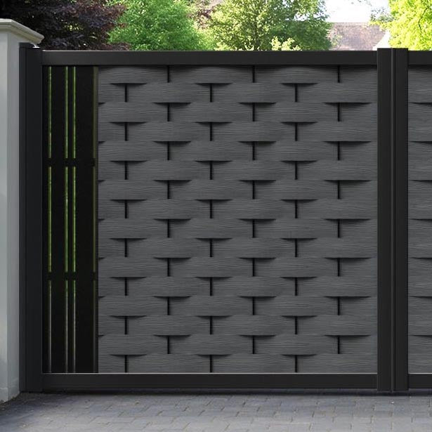 Ripple Linea Straight Top Driveway Gate - Dark Grey - End Screen