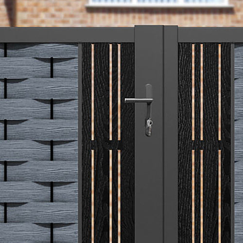 Ripple Linea Straight Top Driveway Gate - Anthracite - Middle Screen