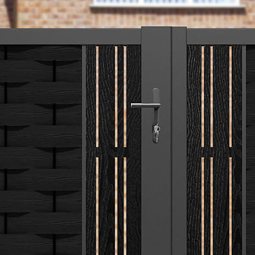 Ripple Linea Straight Top Driveway Gate - Black - Middle Screen