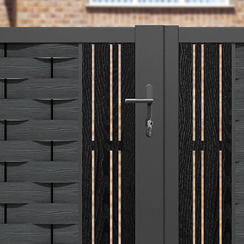 Ripple Linea Straight Top Driveway Gate - Dark Grey - Middle Screen
