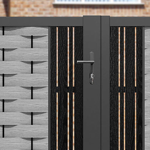 Ripple Linea Straight Top Driveway Gate - Light Grey - Middle Screen