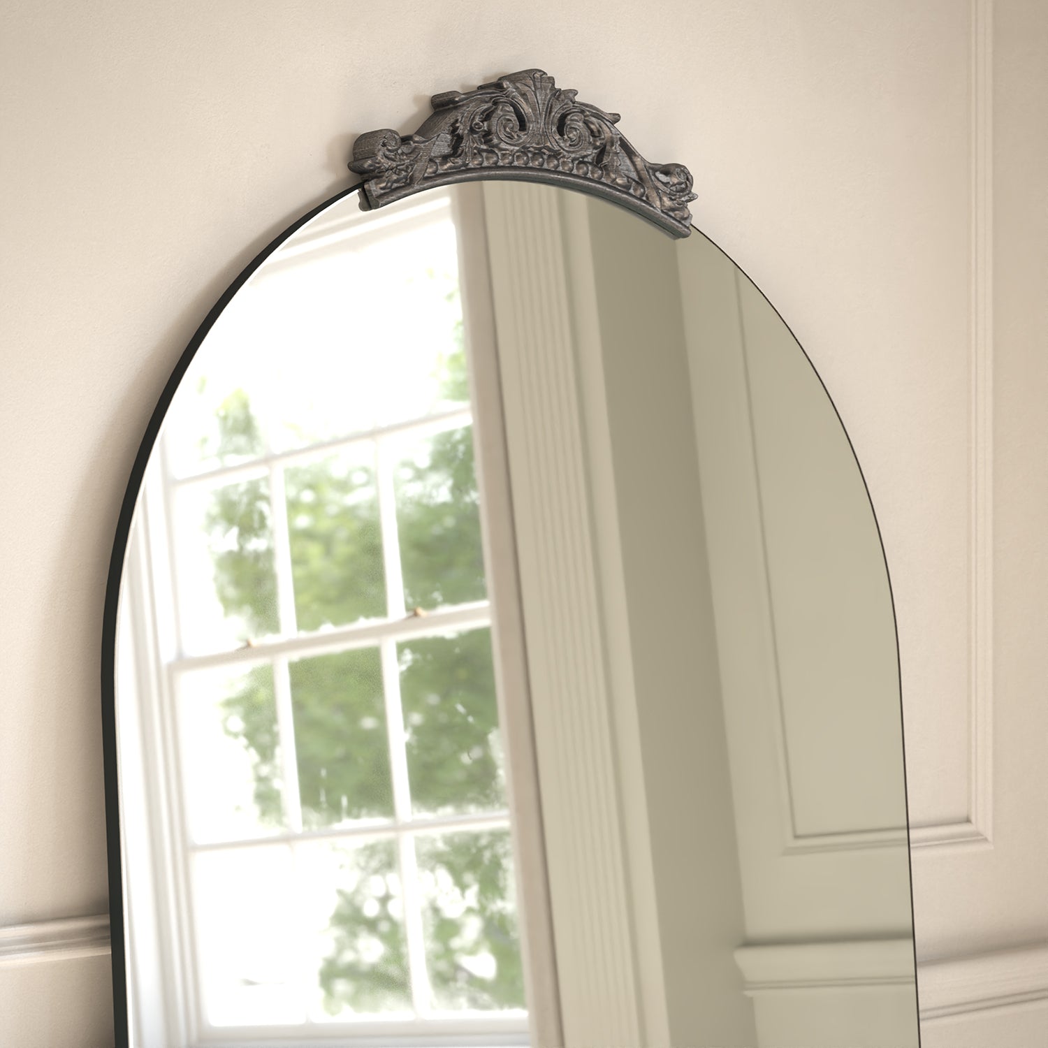 Louvre Partial Frame Arched Full-Length Leaner Mirror