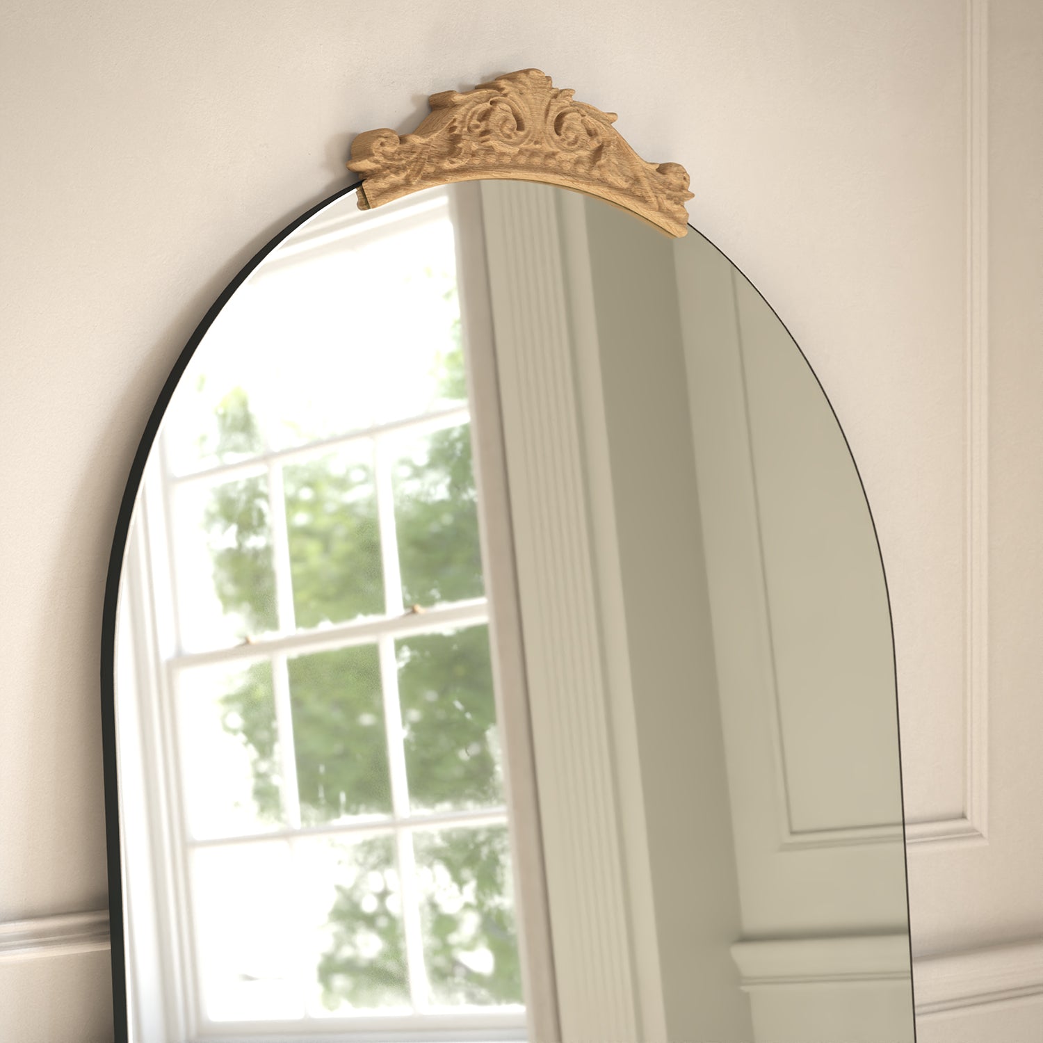Louvre Partial Frame Arched Full-Length Leaner Mirror
