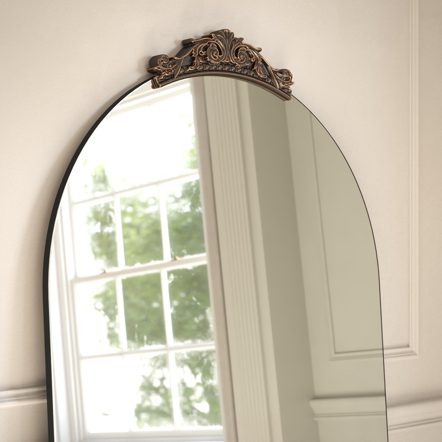 Louvre Partial Frame Arched Full-Length Leaner Mirror