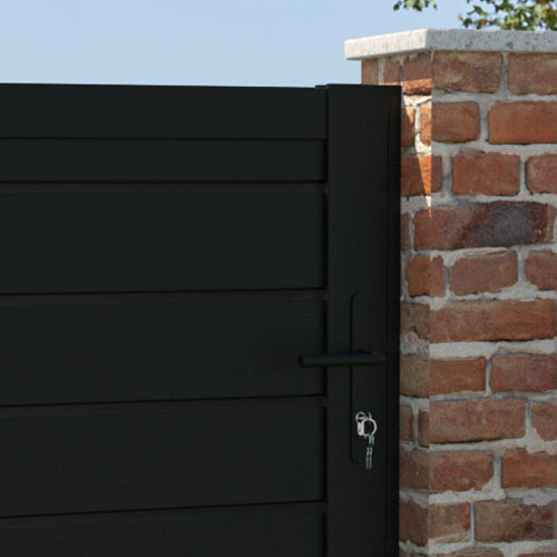 Louvre Aluminium Pedestrian Gate - Black