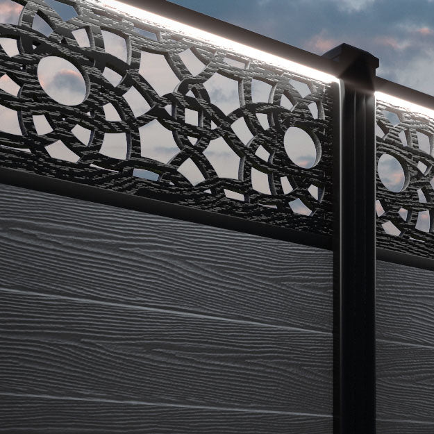 Classic Ambar Fence Panel - Anthracite - with our aluminium posts