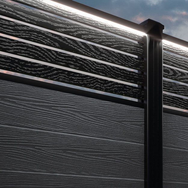 Classic Aspen Fence Panel - Anthracite - with our aluminium posts