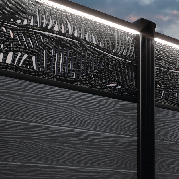 Classic Feather Fence Panel - Anthracite - with our composite posts