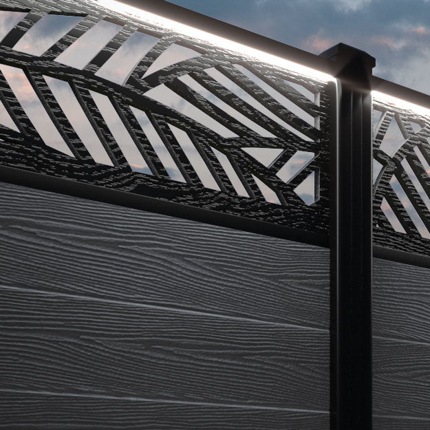 Classic Habitat Fence Panel - Anthracite - with our aluminium posts