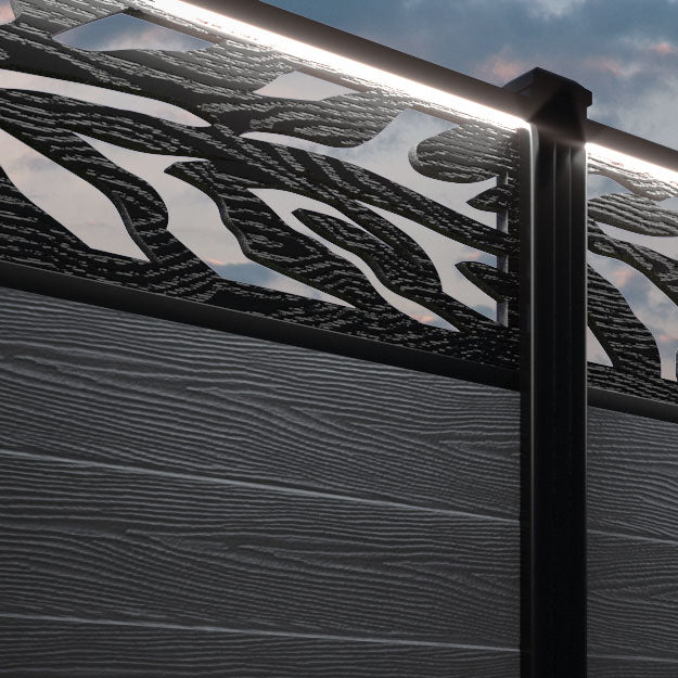 Classic Malawi Fence Panel - Anthracite - with our aluminium posts