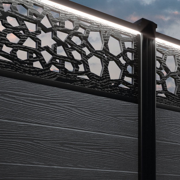 Classic Nazira Fence Panel - Anthracite - with our composite posts