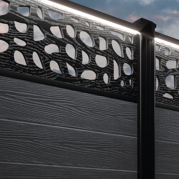 Classic Pebble Fence Panel - Anthracite - with our composite posts