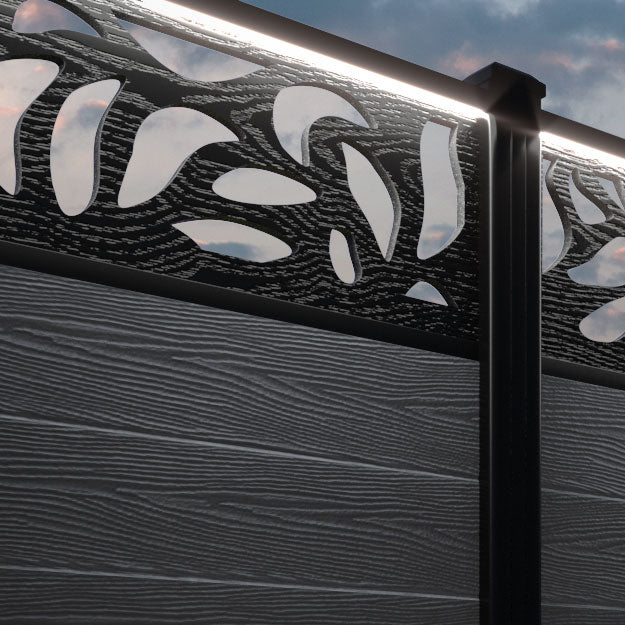 Classic Plume Fence Panel - Anthracite - with our composite posts