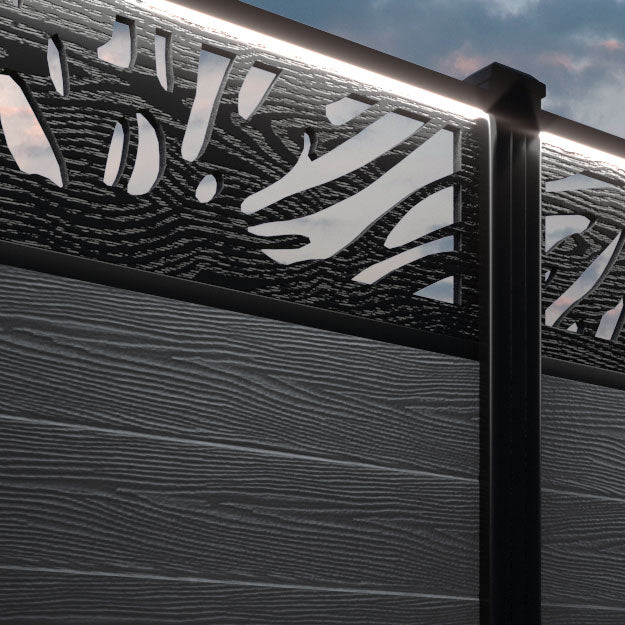 Classic Poppy Fence Panel - Anthracite - with our aluminium posts