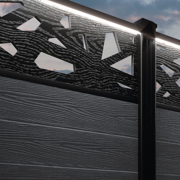 Classic Prism Fence Panel - Anthracite - with our aluminium posts