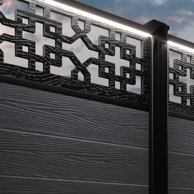 Classic Zaria Fence Panel - Anthracite - with our aluminium posts