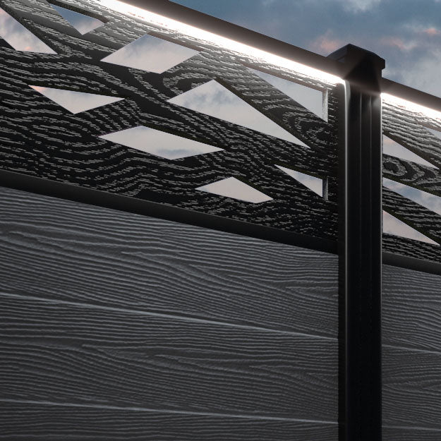 Classic Zenith Fence Panel - Anthracite - with our aluminium posts