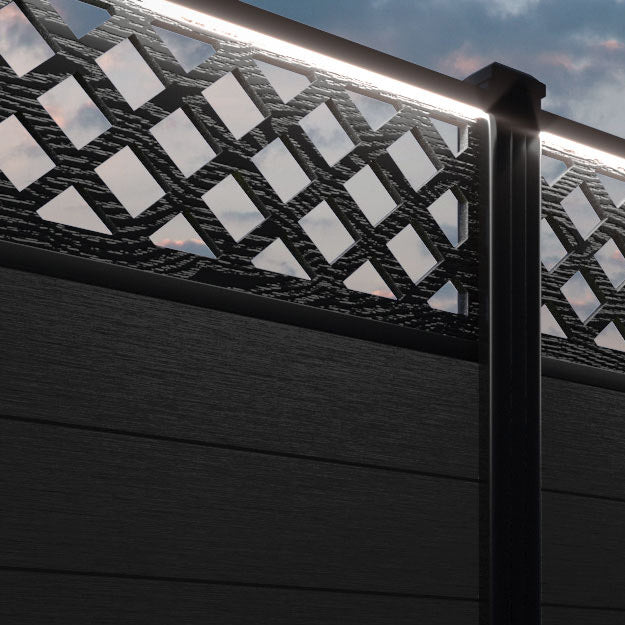 Fusion Hive Fence Panel - Black - with our composite posts