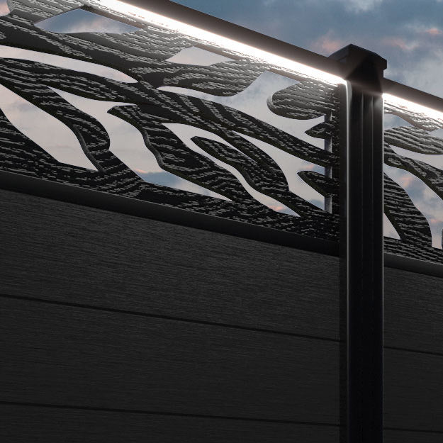 Fusion Malawi Fence Panel - Black - with our composite posts