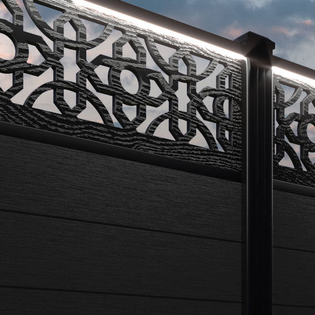 Fusion Nabila Fence Panel - Black - with our composite posts