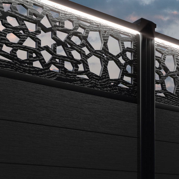 Fusion Nazira Fence Panel - Black - with our composite posts