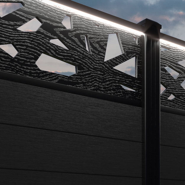 Fusion Prism Fence Panel - Black - with our composite posts