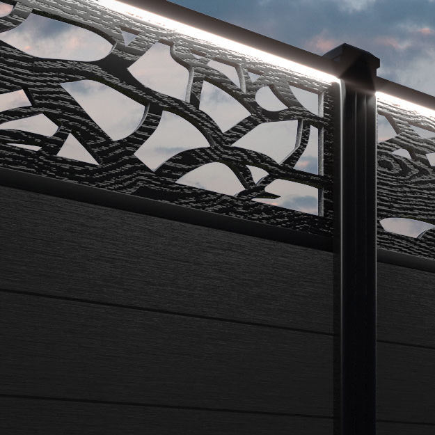 Fusion Twilight Fence Panel - Black - with our composite posts