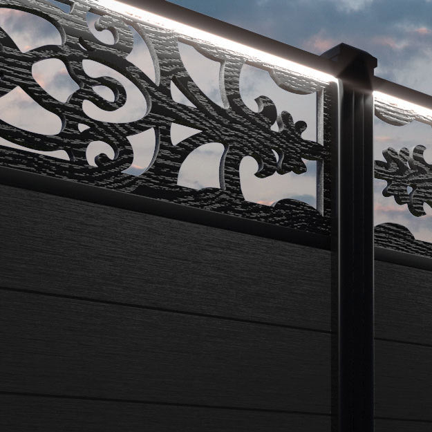 Fusion Windsor Fence Panel - Black - with our composite posts
