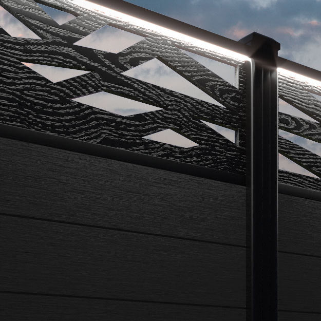 Fusion Zenith Fence Panel - Black - with our composite posts