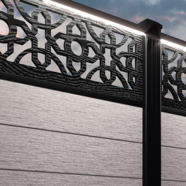 Fusion Nabila Fence Panel - Mid Stone - with our composite posts