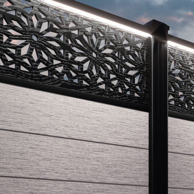 Fusion Narwa Fence Panel - Mid Stone - with our composite posts