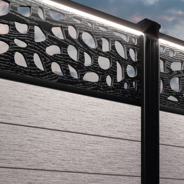 Fusion Pebble Fence Panel - Mid Stone - with our composite posts