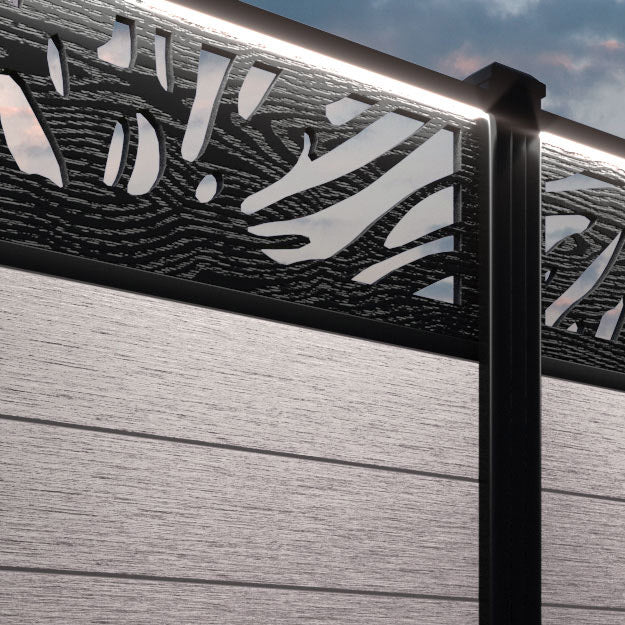Fusion Poppy Fence Panel - Mid Stone - with our composite posts
