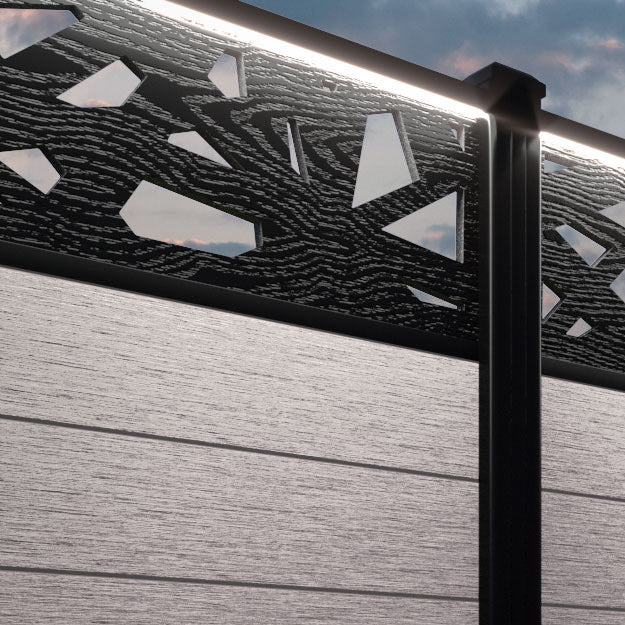 Fusion Prism Fence Panel - Mid Stone - with our composite posts