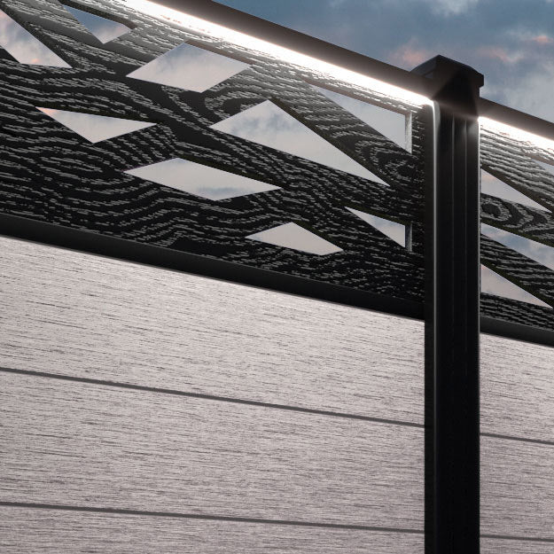 Fusion Zenith Fence Panel - Mid Stone - with our composite posts