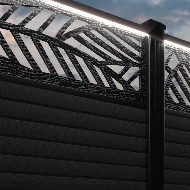 Hudson Habitat Fence Panel - Black - with our aluminium posts