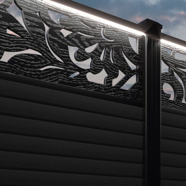 Hudson Heritage Fence Panel - Black - with our composite posts