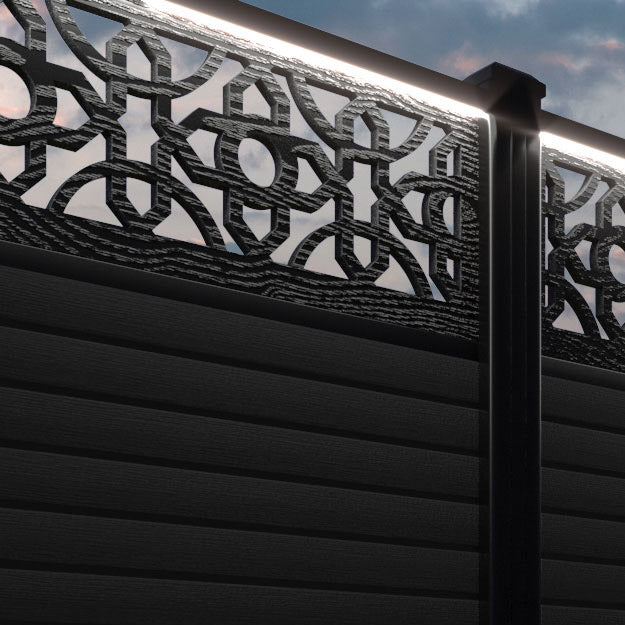Hudson Nabila Fence Panel - Black - with our composite posts
