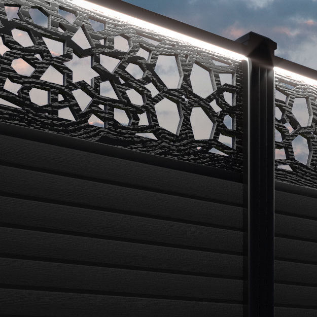 Hudson Nazira Fence Panel - Black - with our aluminium posts