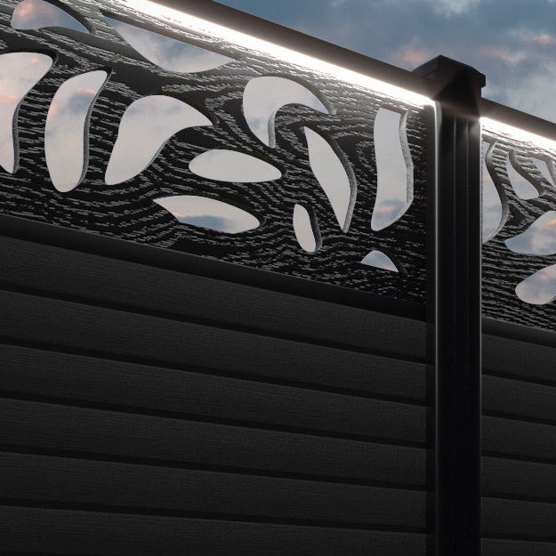 Hudson Plume Fence Panel - Black - with our composite posts