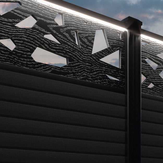 Hudson Prism Fence Panel - Black - with our composite posts