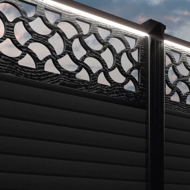 Hudson Vida Fence Panel - Black - with our aluminium posts