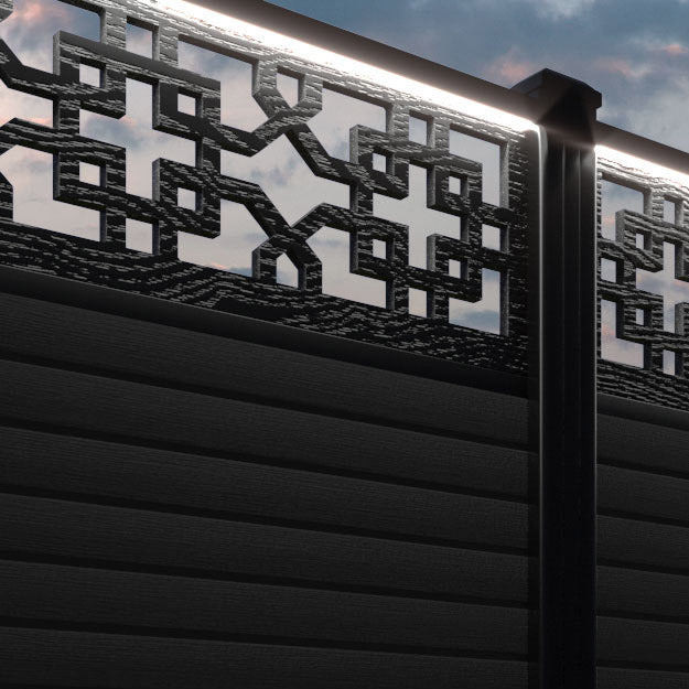 Hudson Zaria Fence Panel - Black - with our composite posts