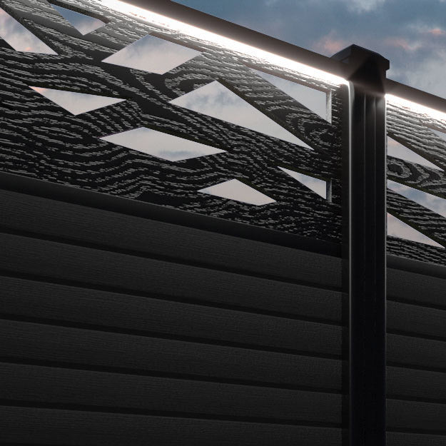 Hudson Zenith Fence Panel - Black - with our composite posts